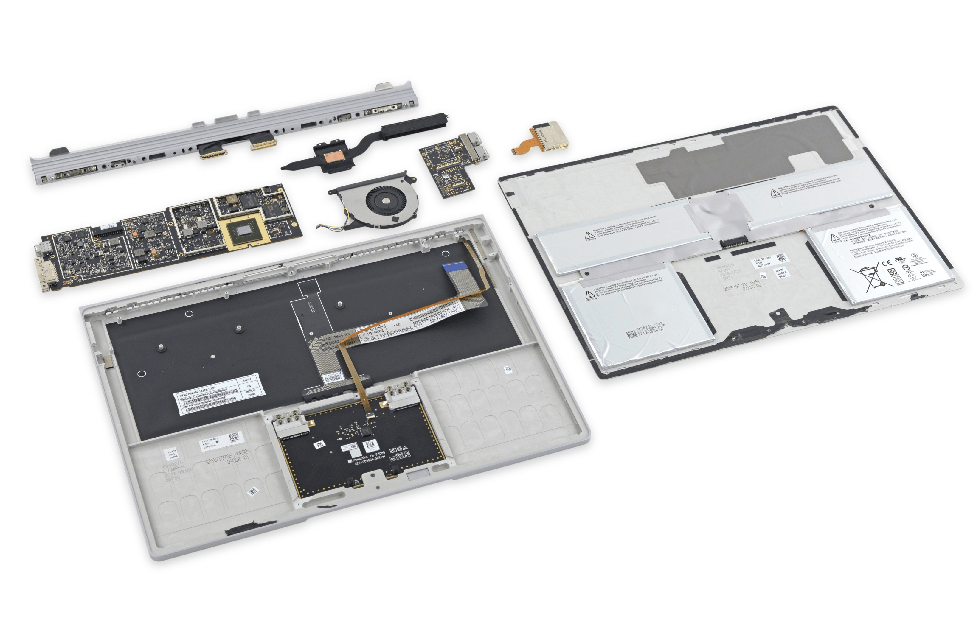 Despiece de componentes internos de Microsoft Surface